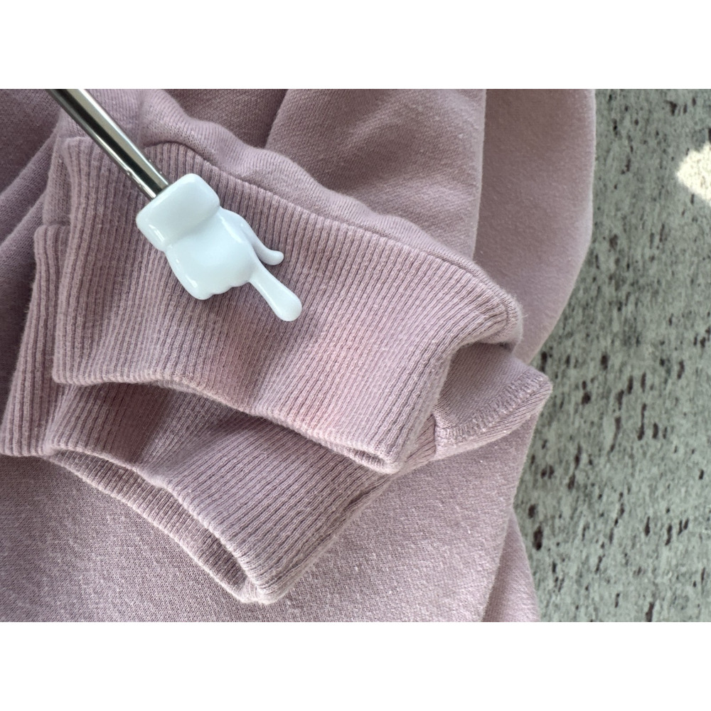 SKIMS Classic Pink Mauve Cotton Blend Fleece Pullover Hoodie Sz M - Picture 5 of 9